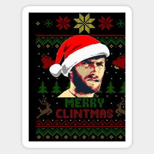 Merry Clintmas Clint Eastwood Christmas Sticker